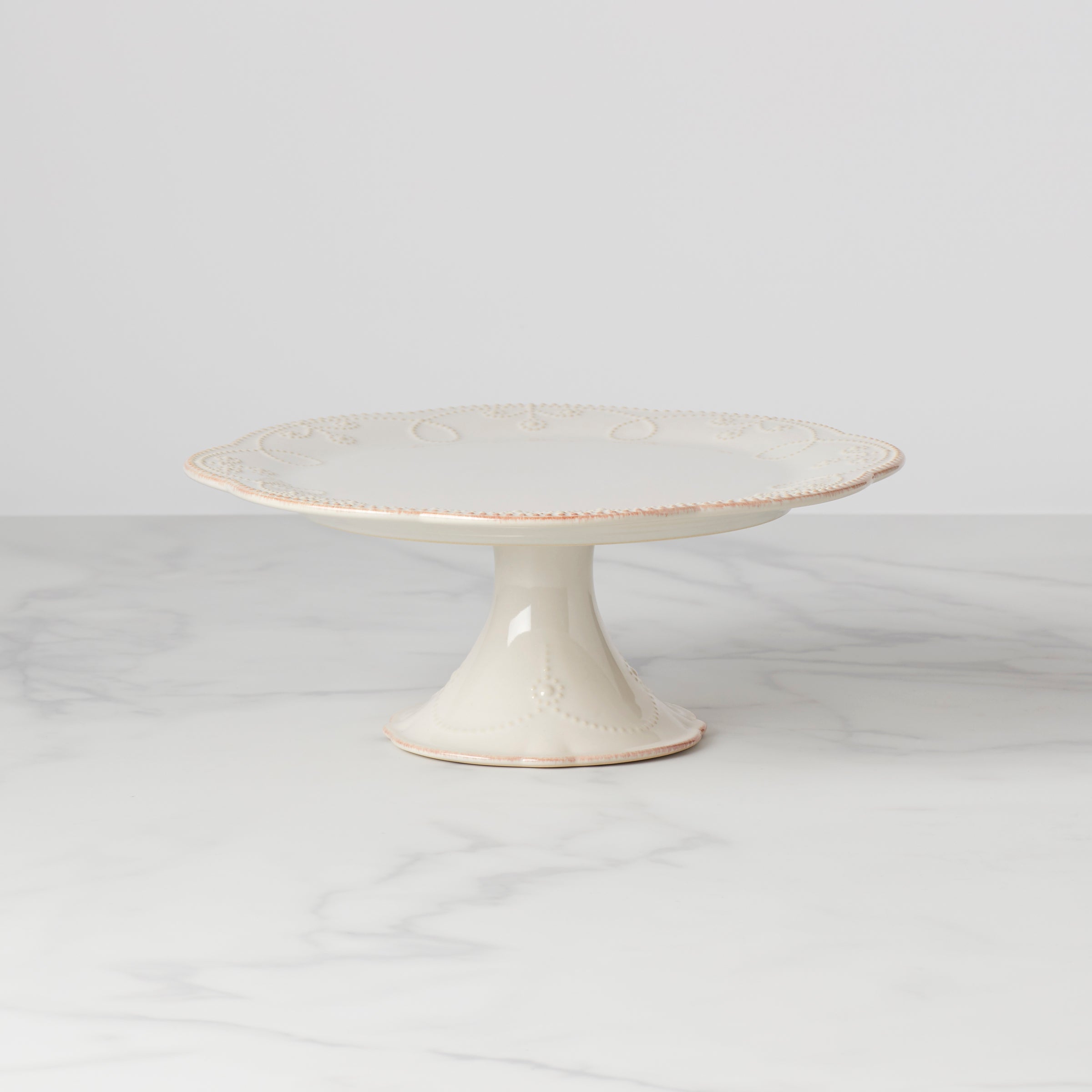 Lenox Everyday Flatware French Perle White Pedestal Cake Plate