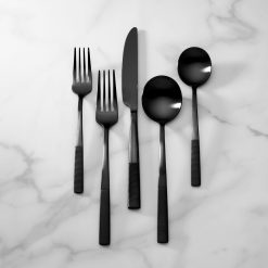 Lenox Everyday Flatware Modulus Black Satin 20-Piece Flatware Set