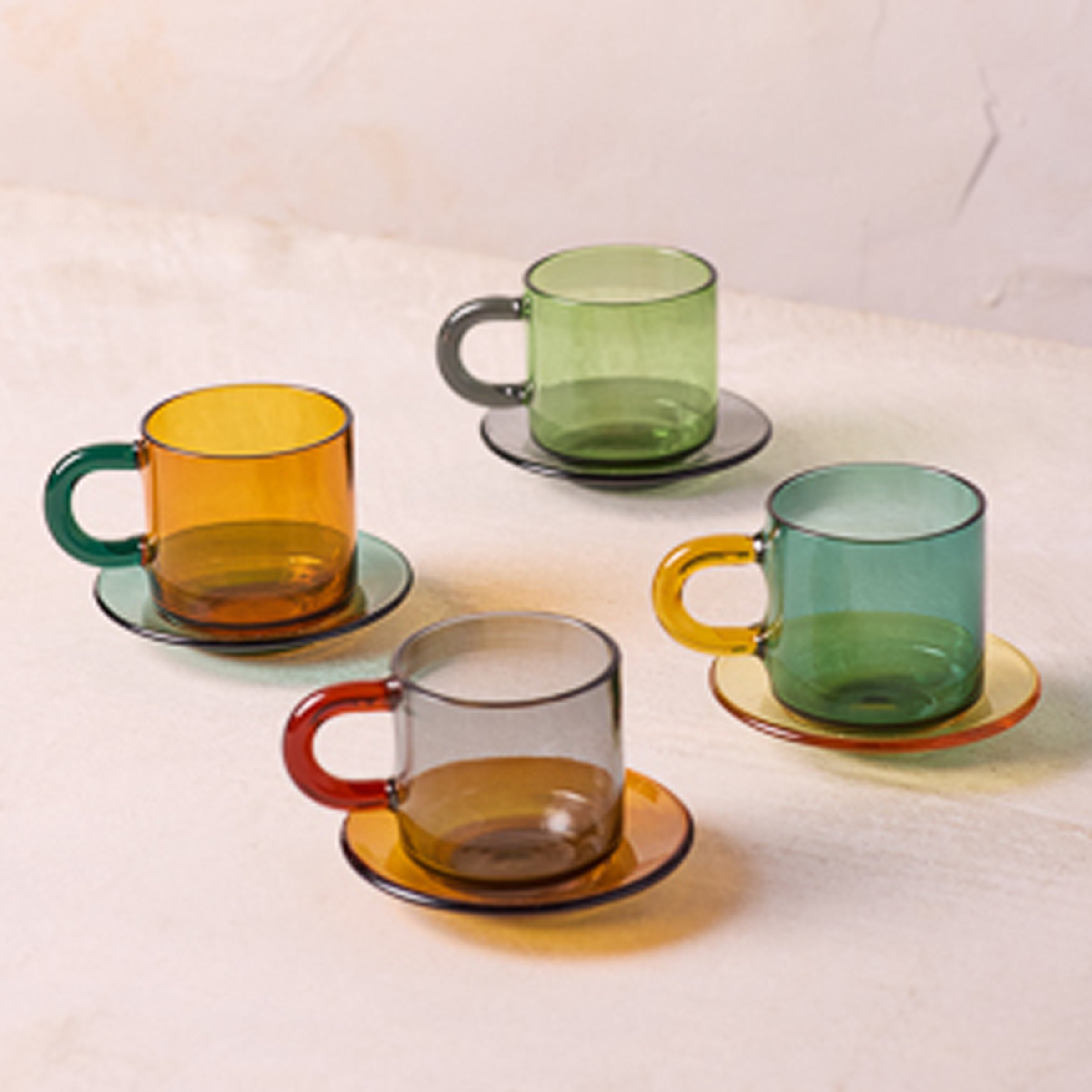 Lenox Everyday Flatware Niko Glass Espresso Cups & Saucers, Set of 4