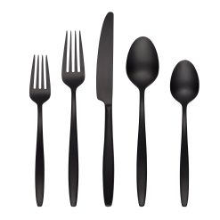 Lenox Everyday Flatware Nylah Black Satin 20-Piece Flatware Set