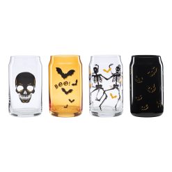 Lenox Everyday Flatware Vintro Halloween Can Cooler Glasses, Set of 4