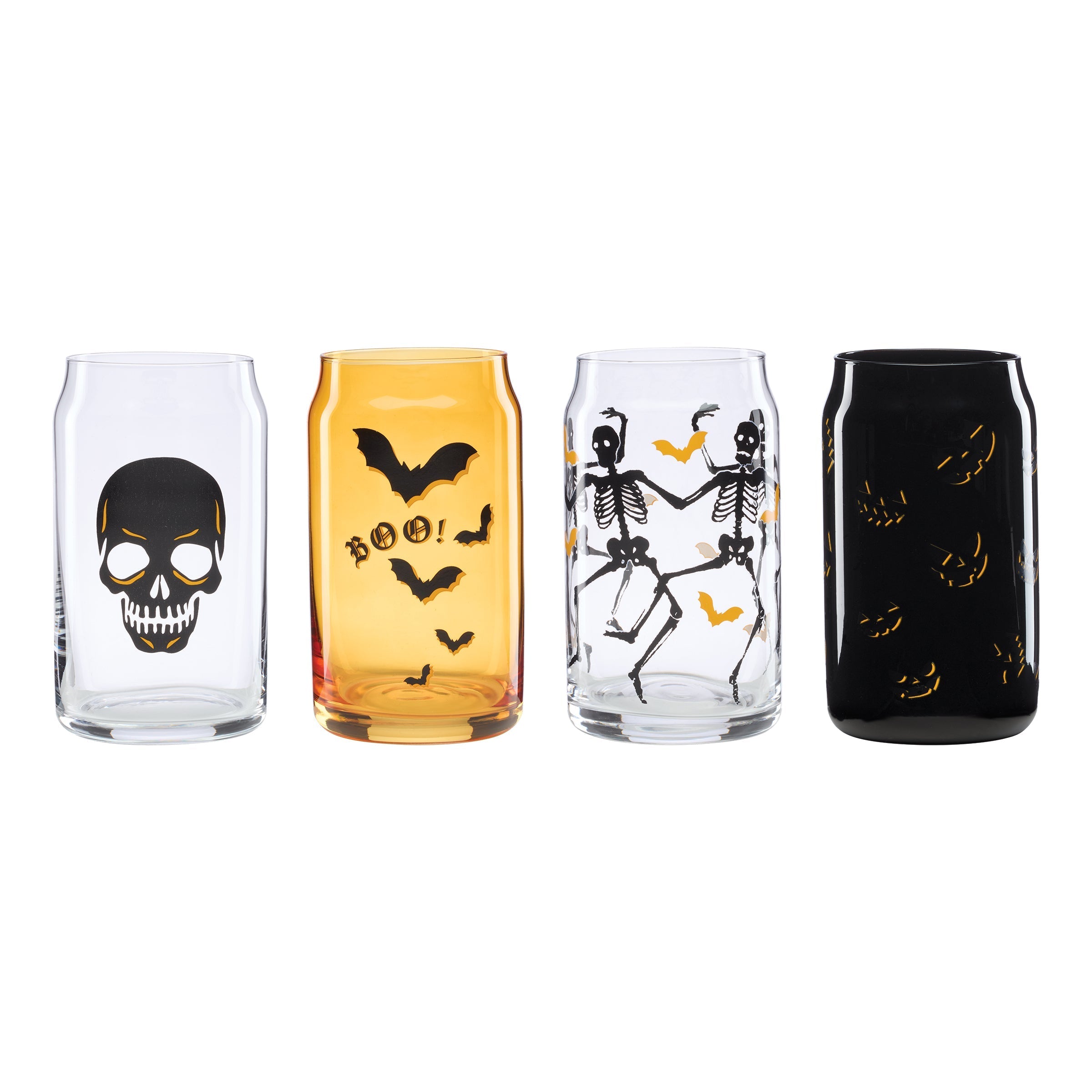 Lenox Everyday Flatware Vintro Halloween Can Cooler Glasses, Set of 4