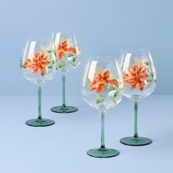 Lenox Everyday Flatware Butterfly Meadow Holiday Balloon Glasses, Set of 4