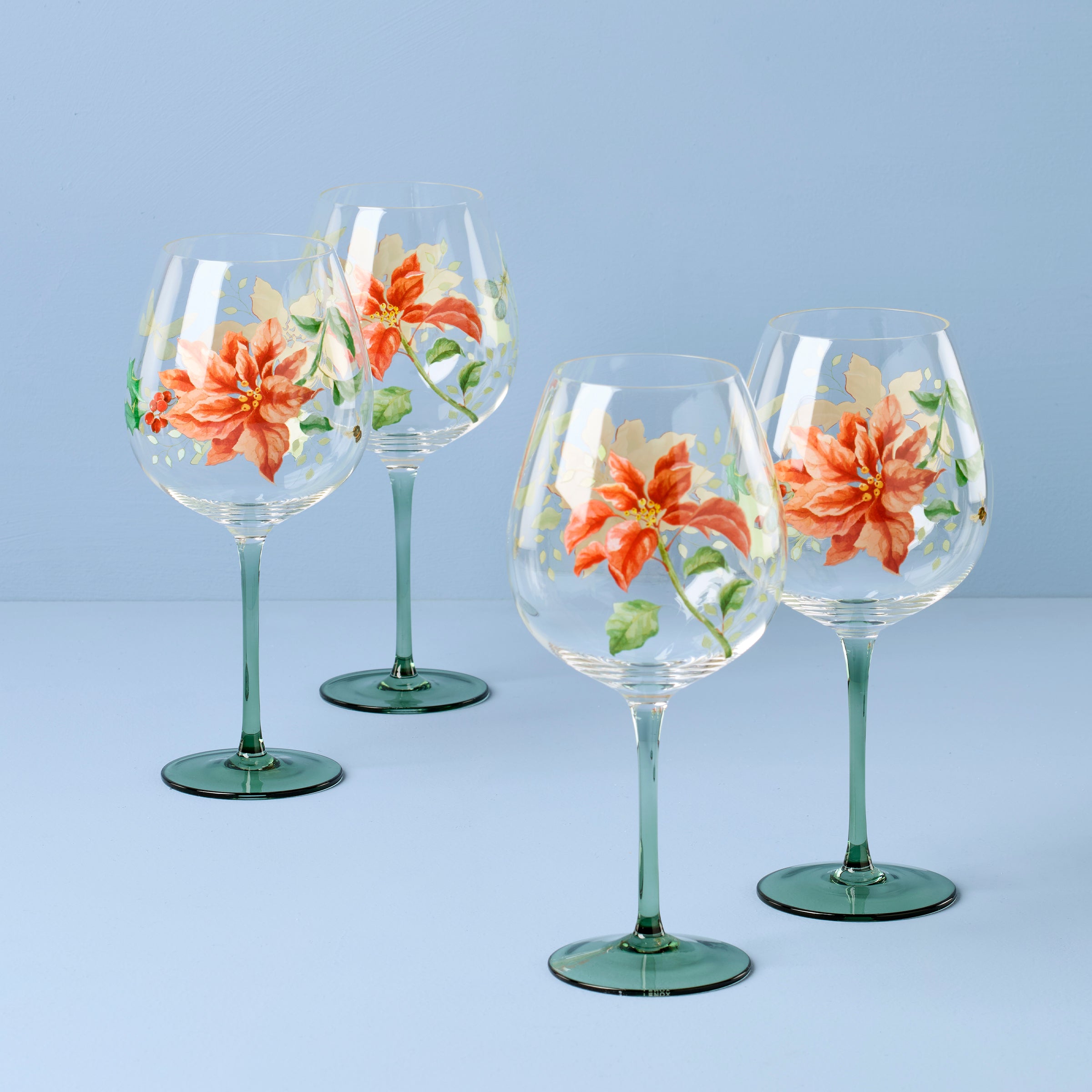Lenox Everyday Flatware Butterfly Meadow Holiday Balloon Glasses, Set of 4