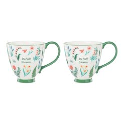 Lenox Everyday Flatware First Blooms Green Mugs, Set of 2