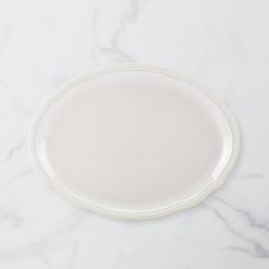 Lenox Everyday Flatware French Perle Bead White Oval Platter