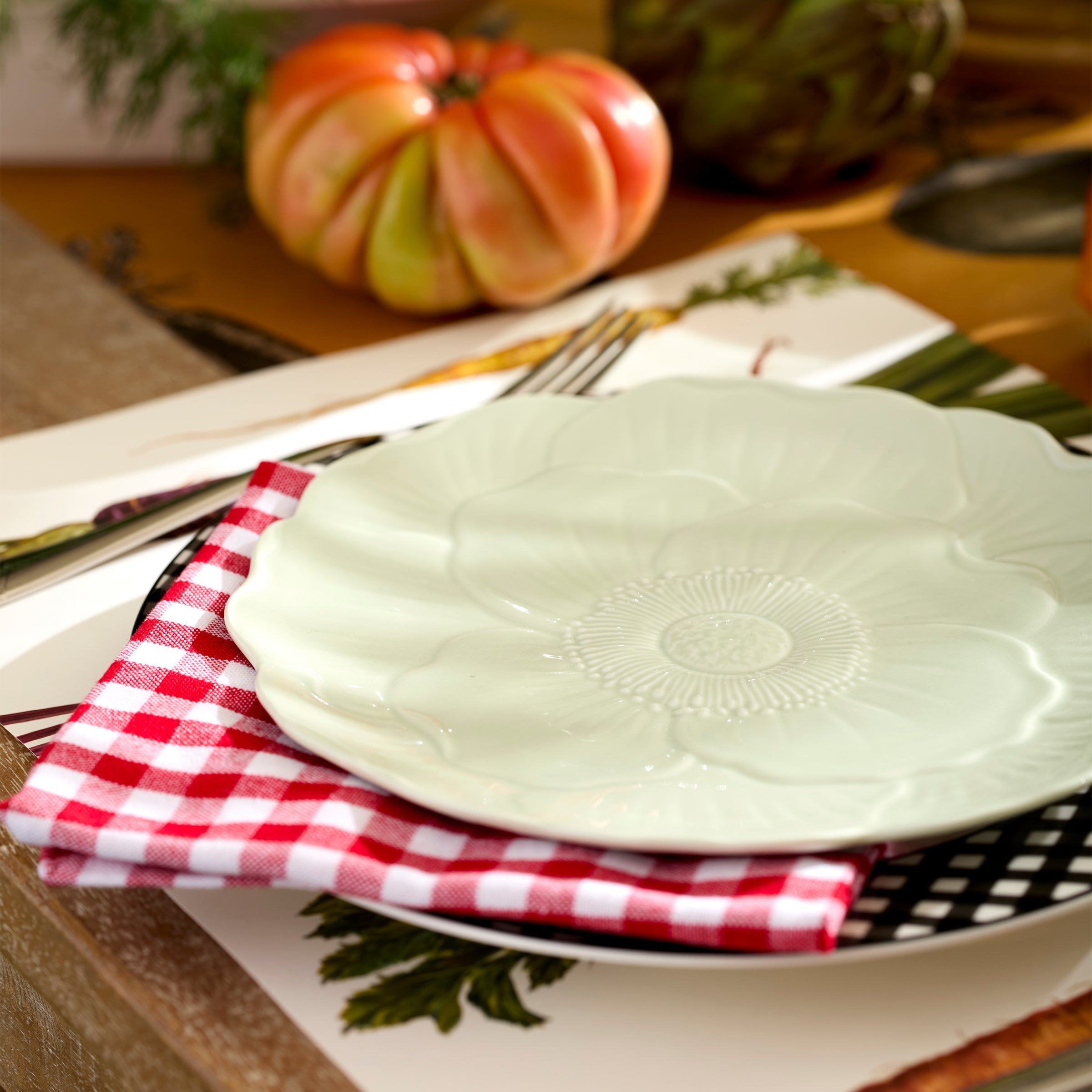 Lenox Everyday Flatware Gingham Black Dinner Plates, Set of 4 - Image 2