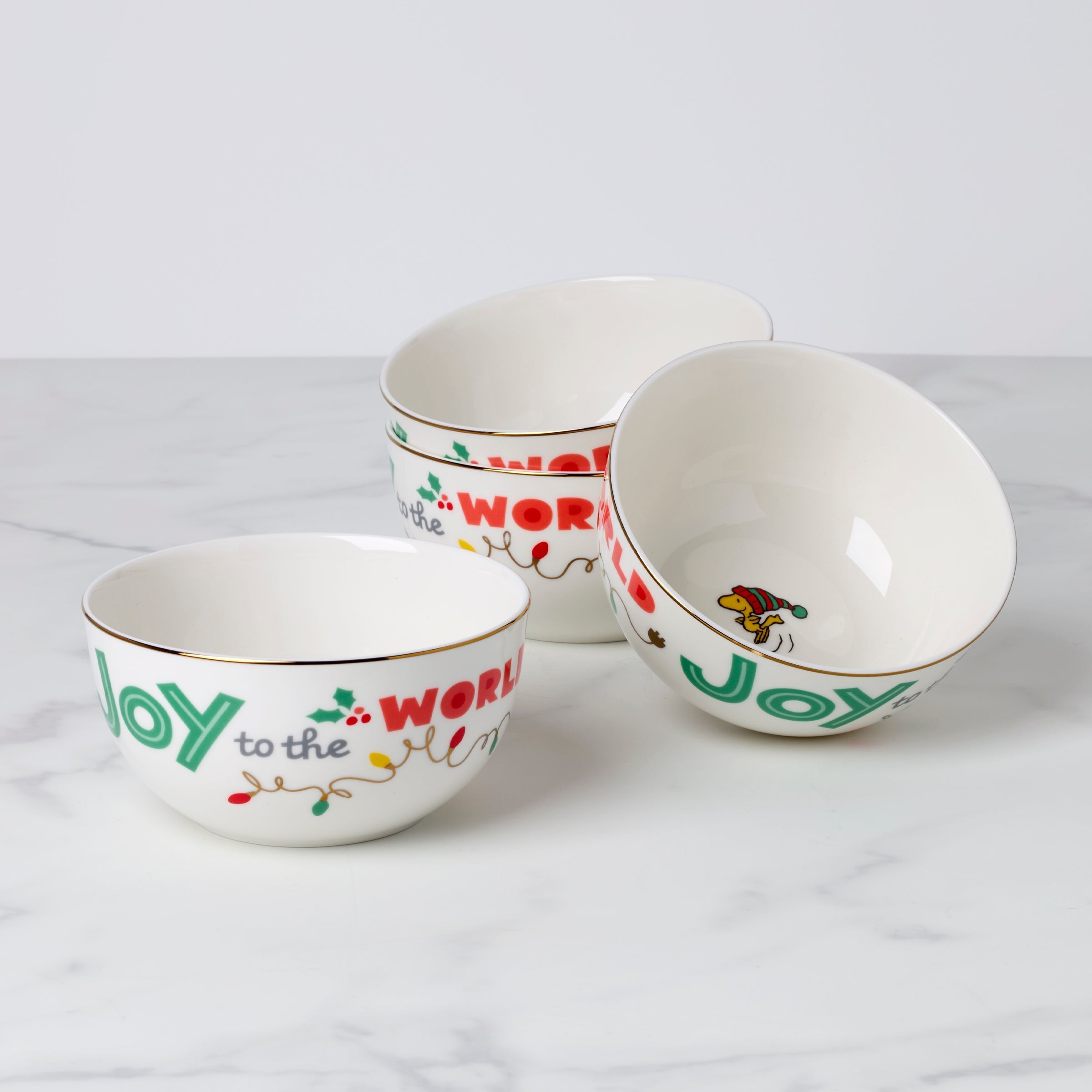 Lenox Everyday Flatware Snoopy Christmas All-Purpose Bowls, Set of 4
