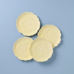 Lenox Everyday Flatware Butterfly Meadow Floral Yellow Accent Plates, Set of 4