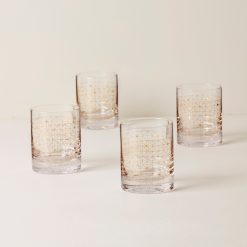 Lenox Everyday Flatware Tuscany Classics Gold Dust Double Old Fashion Glasses, Set of 4