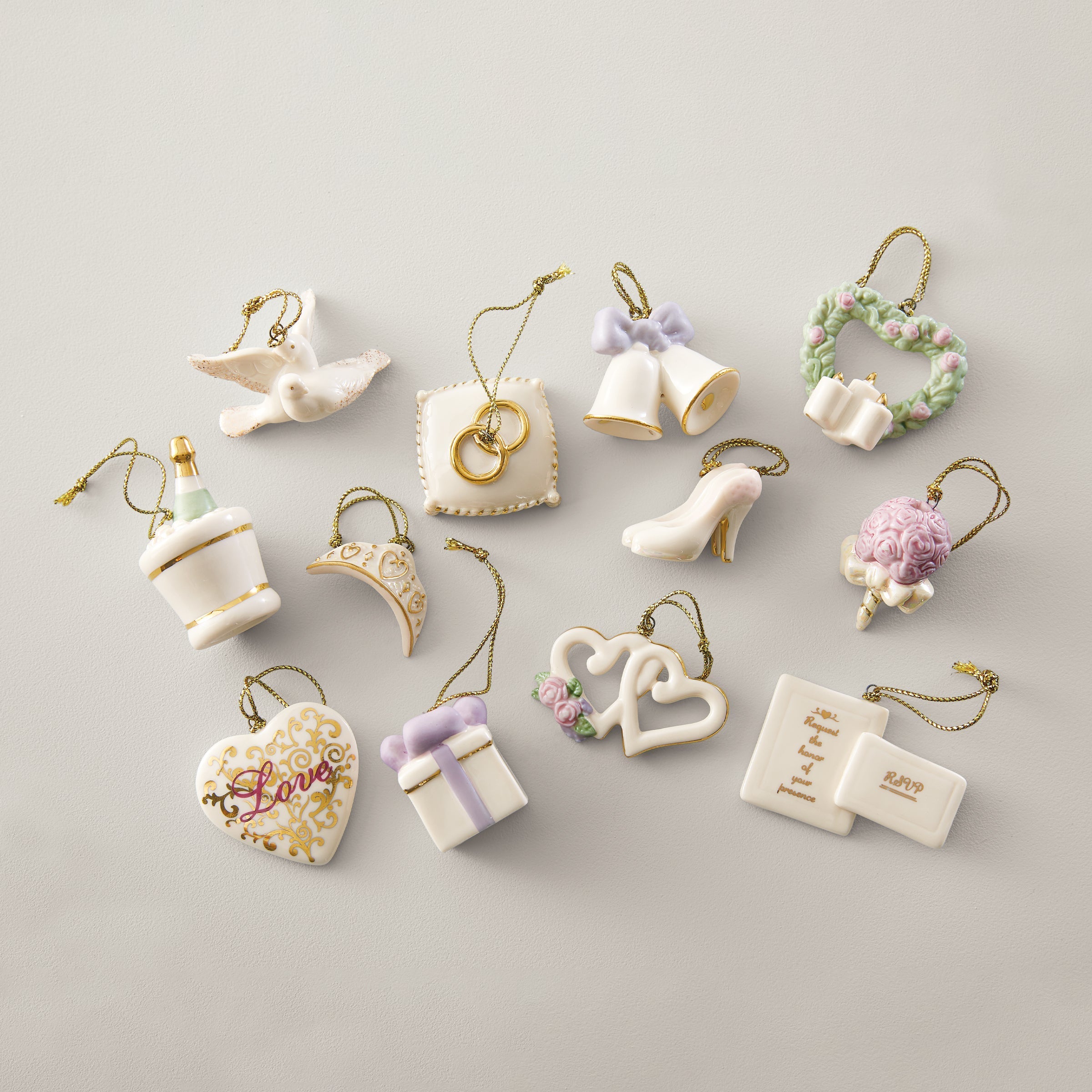 Lenox Everyday Flatware Wedding Bliss 12-Piece Mini Ornament Set