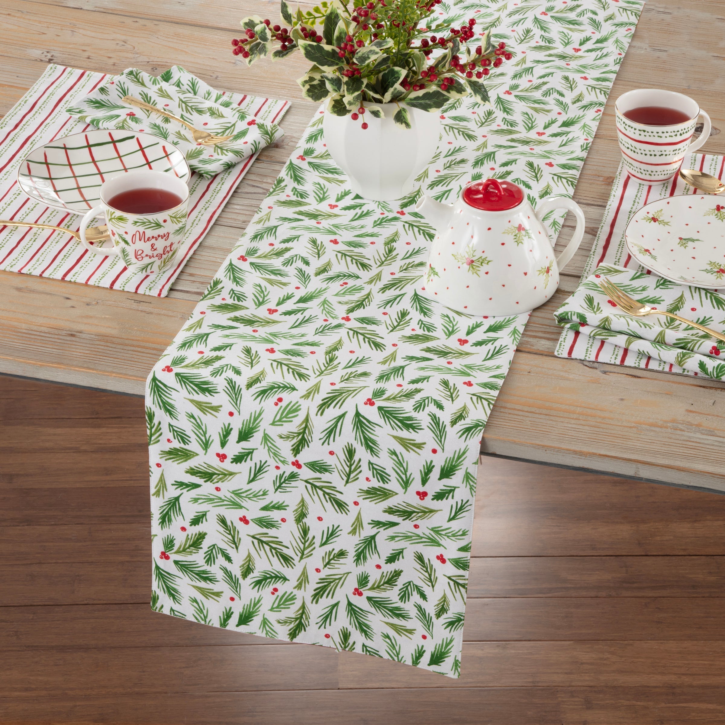 Lenox Everyday Flatware Bayberry Merry & Bright Reversible Table Runner - Image 3