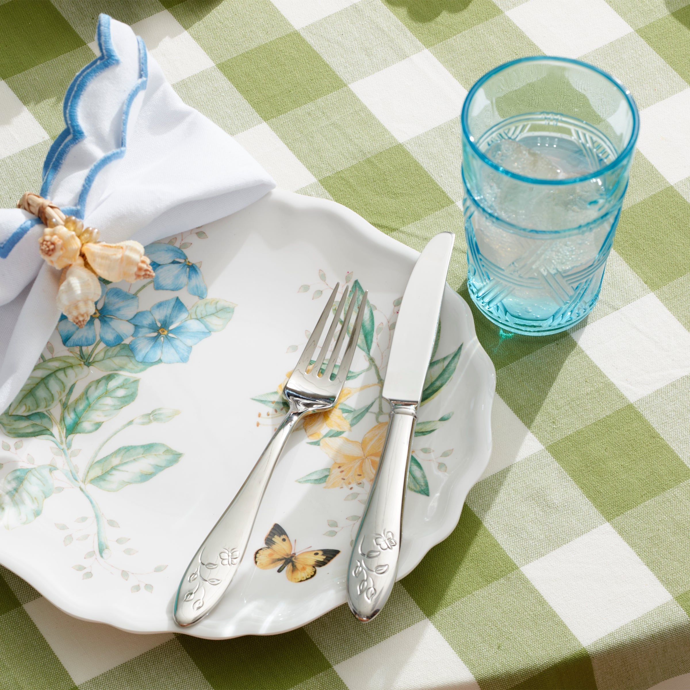 Lenox Everyday Flatware Butterfly Meadow Blue Tall Glasses, Set of 4 - Image 4