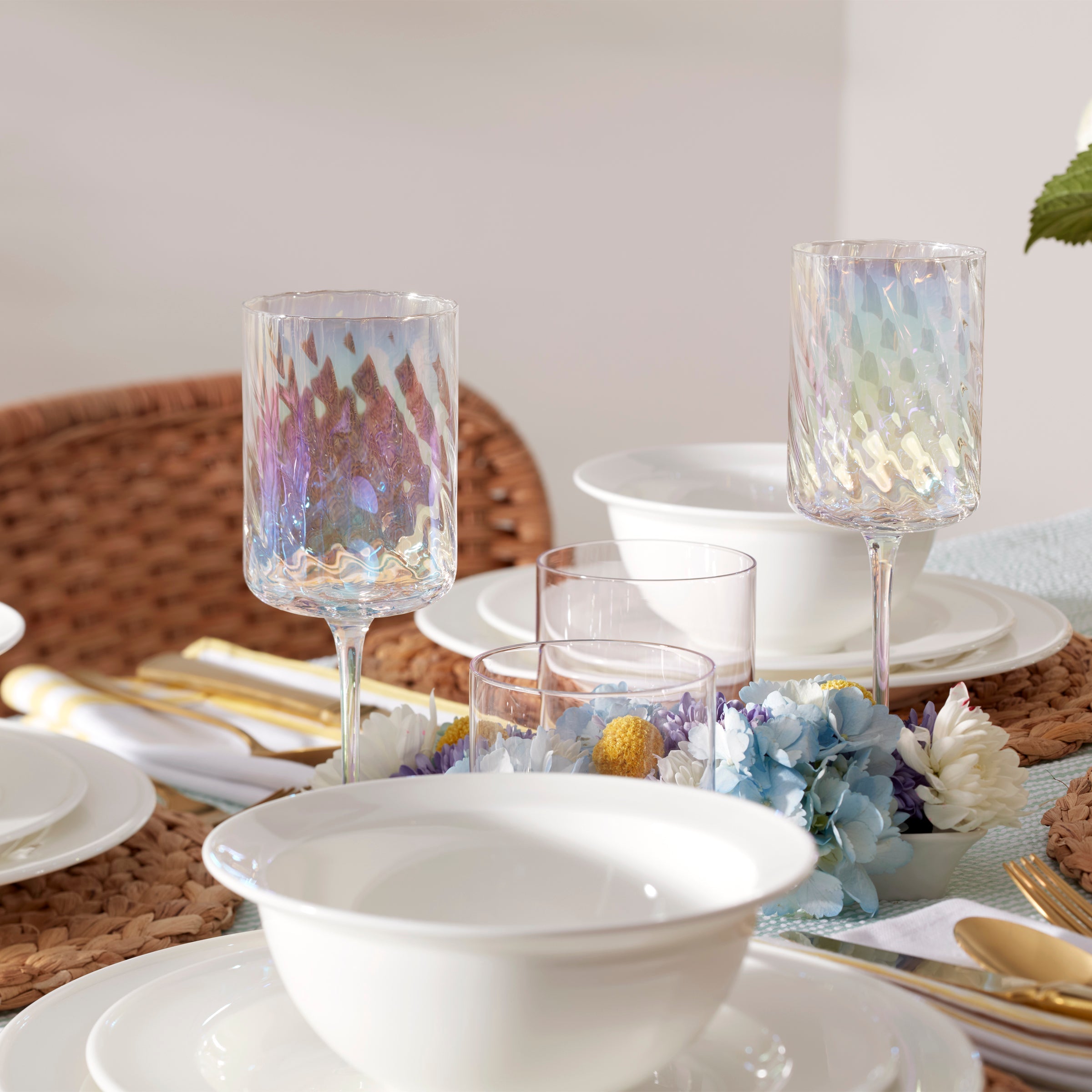 Lenox Everyday Flatware Tuscany Classics Iridescent White Wine Glasses, Set of 4 - Image 4