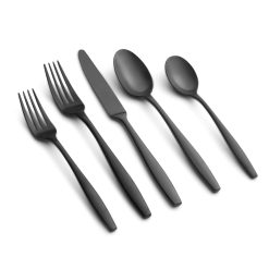 Lenox Everyday Flatware Katerina Black Satin 20-Piece Flatware Set