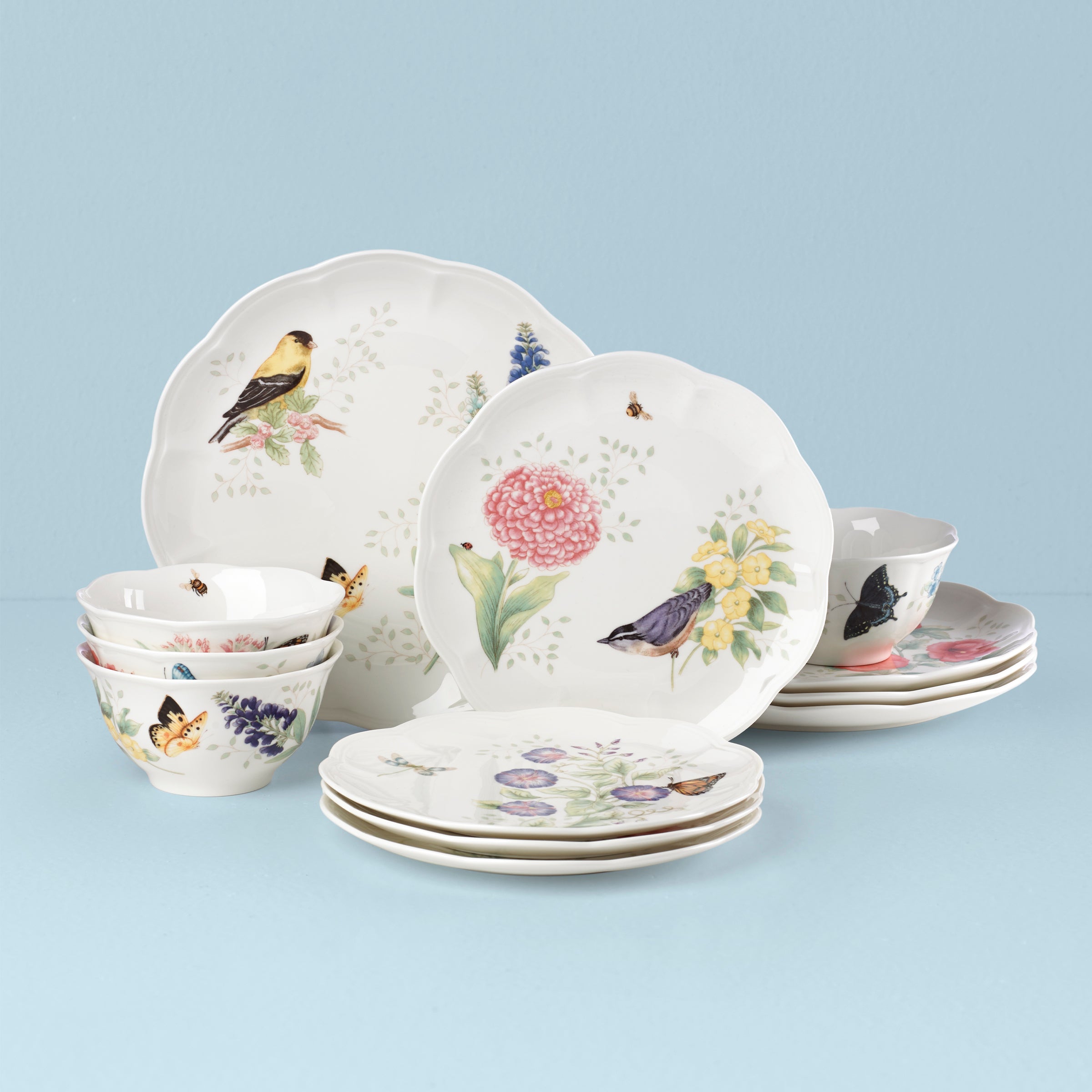 Lenox Everyday Flatware Butterfly Meadow Flutter 12-Piece Dinnerware Set
