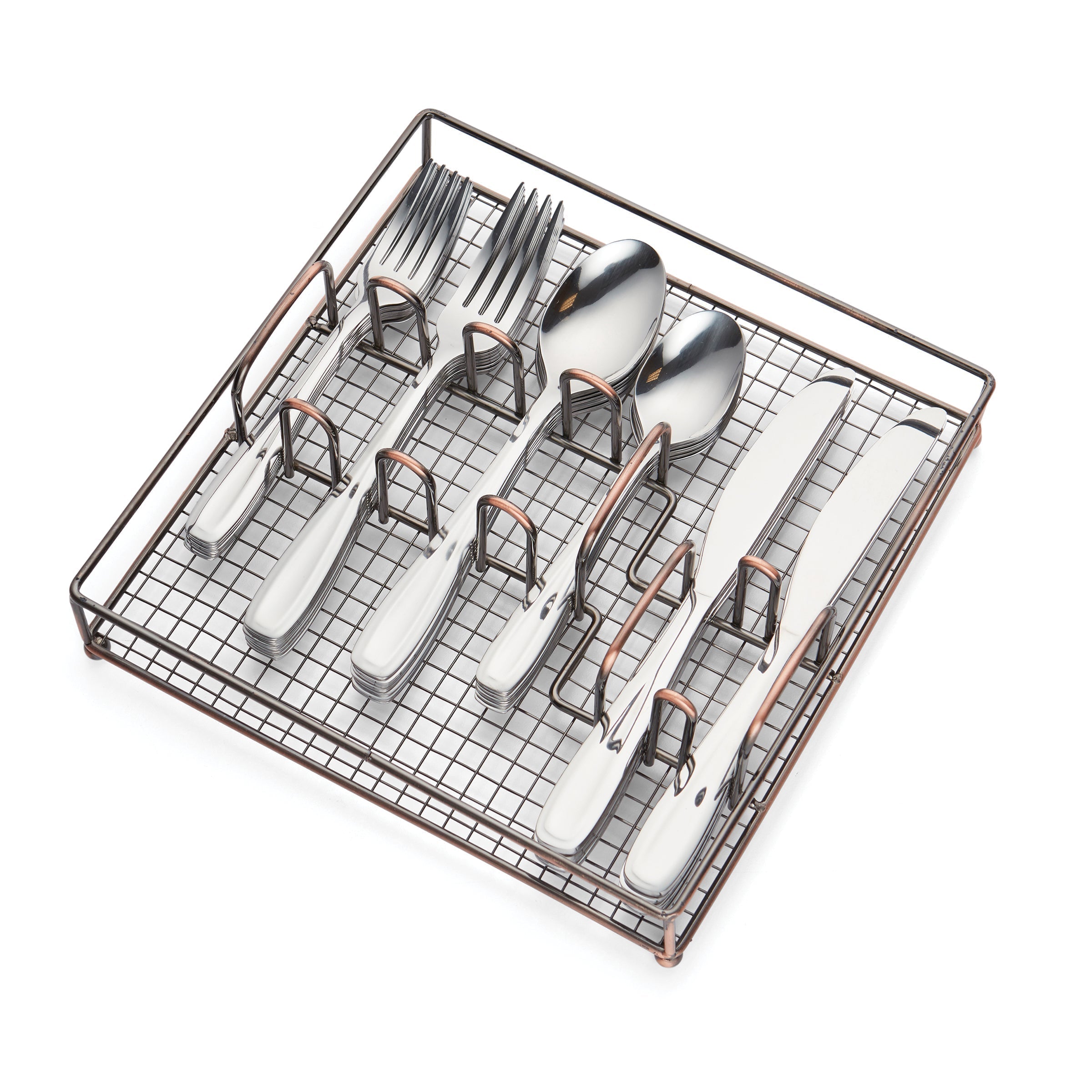 Lenox Everyday Flatware Waylen 40-Piece Flatware Set with Rustic Caddy - Image 3