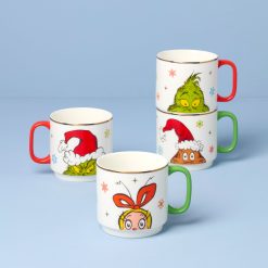 Lenox Everyday Flatware Merry Grinchmas Stackable Mugs, Set of 4
