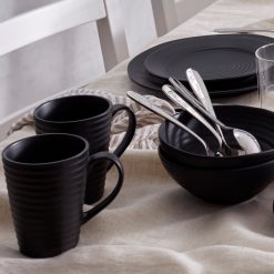 Alternative view of Lenox Everyday Flatware Ridge Black Mugs, Set of 4
