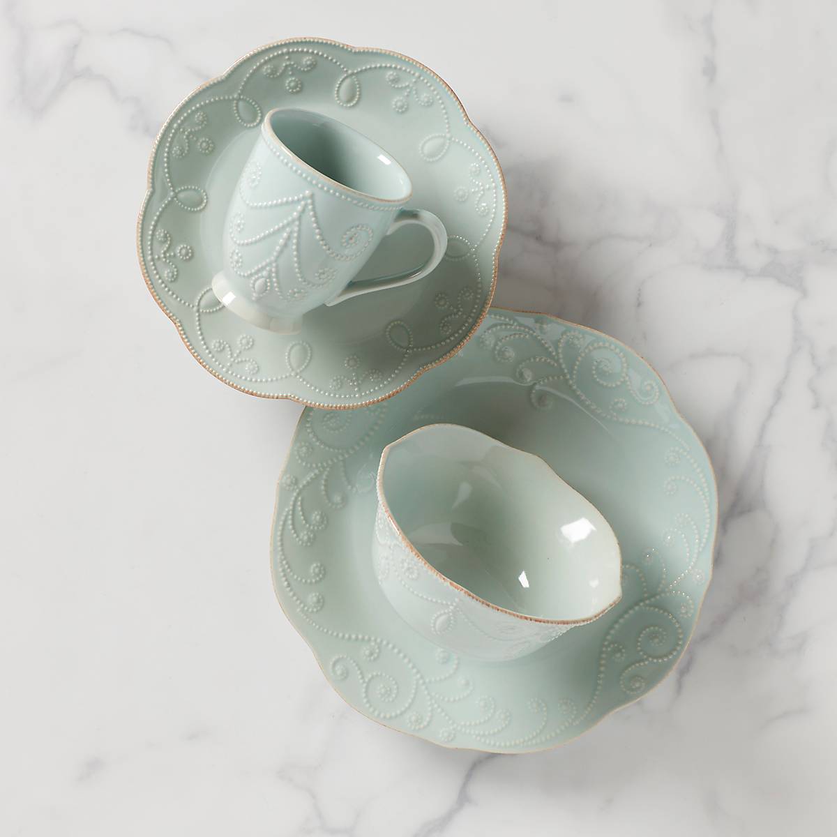 Lenox Everyday Flatware French Perle Ice Blue 4-Piece Place Setting