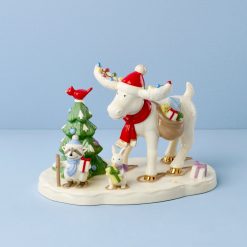 Lenox Everyday Flatware Marcel The Moose Delivering Gifts Figurine