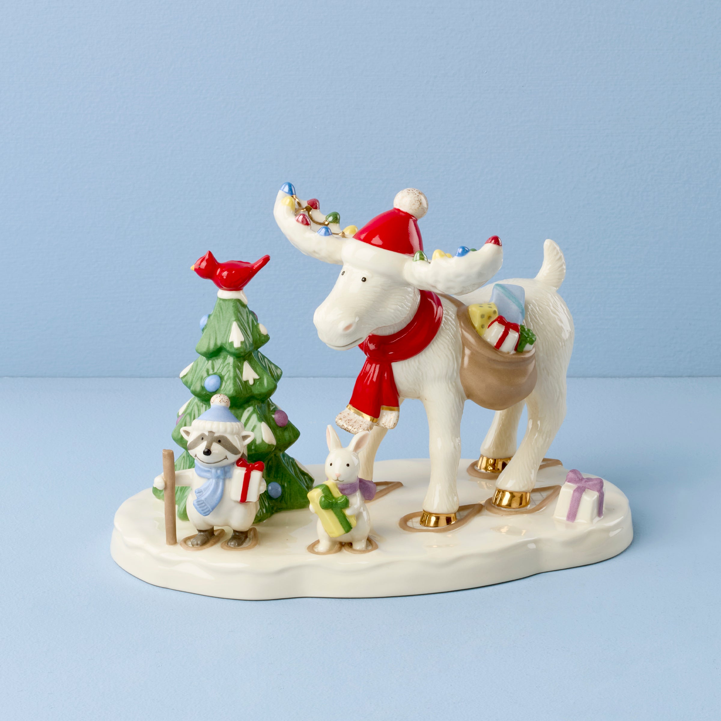 Lenox Everyday Flatware Marcel The Moose Delivering Gifts Figurine