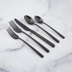 Lenox Everyday Flatware Isobel Black Satin 20-Piece Flatware Set