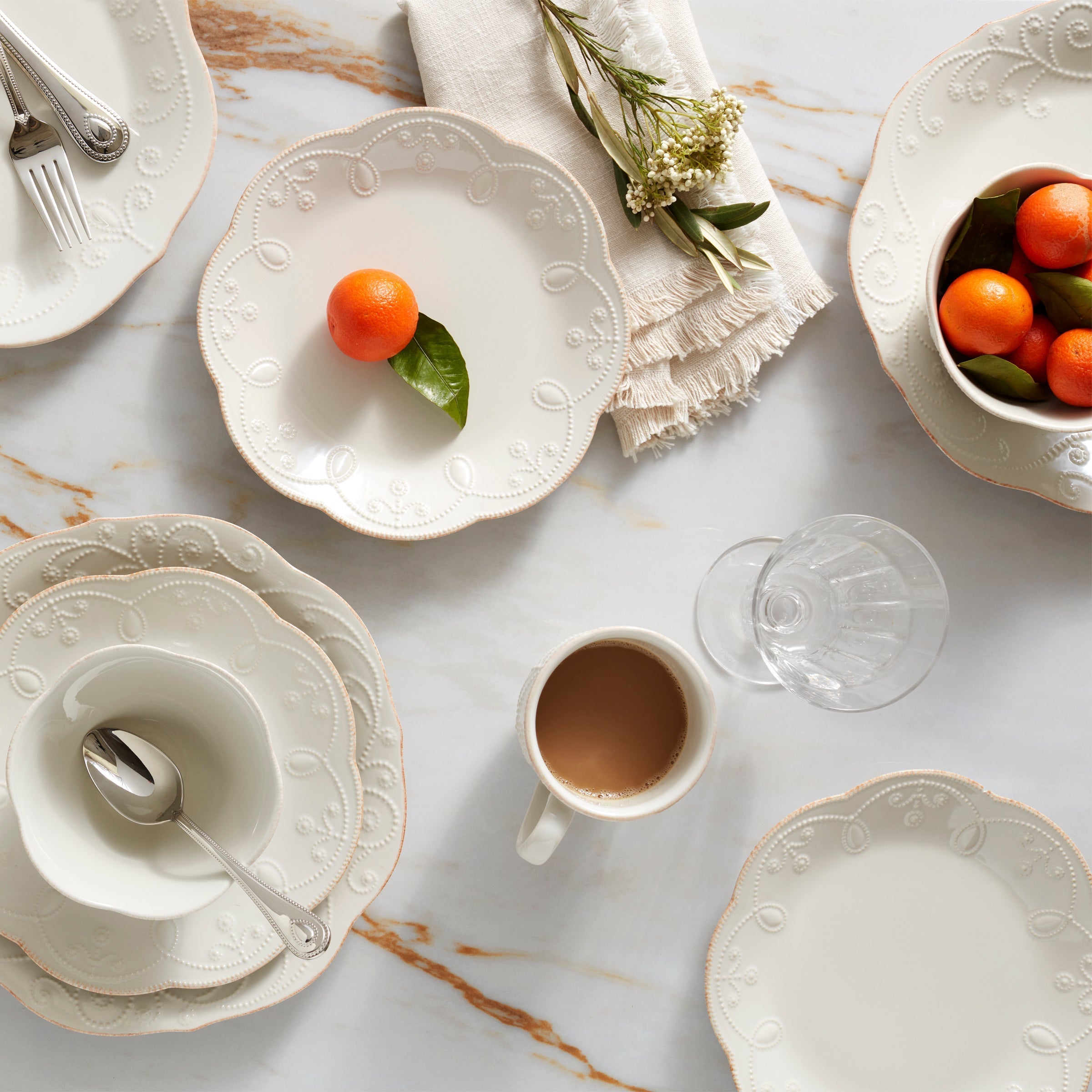 Lenox Everyday Flatware French Perle White 4-Piece Place Setting - Image 9