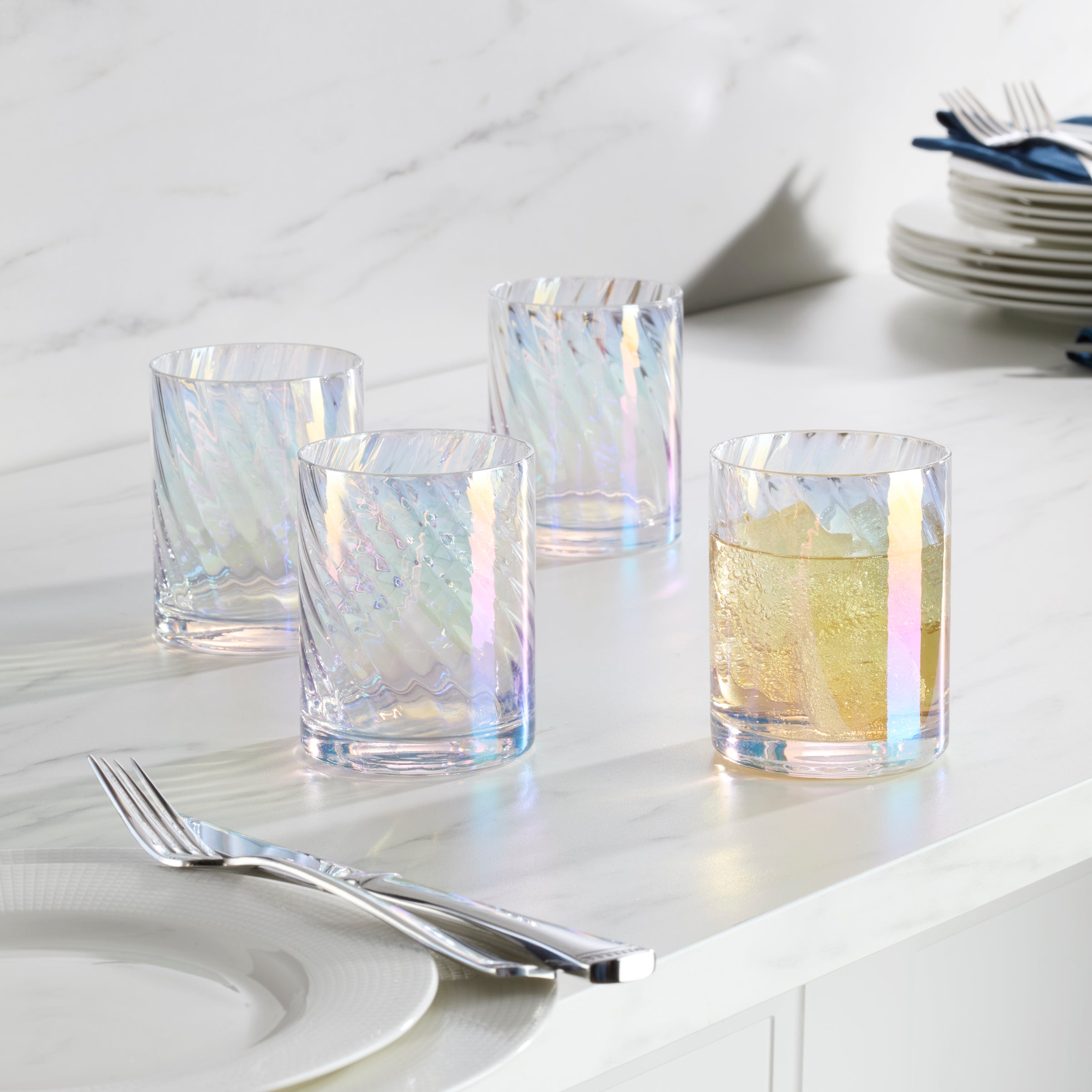 Lenox Everyday Flatware Tuscany Classics Iridescent Double Old Fashion Glasses, Set of 4 - Image 4
