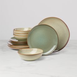Lenox Everyday Flatware Organic Shades Sage Green 12-Piece Dinnerware Set