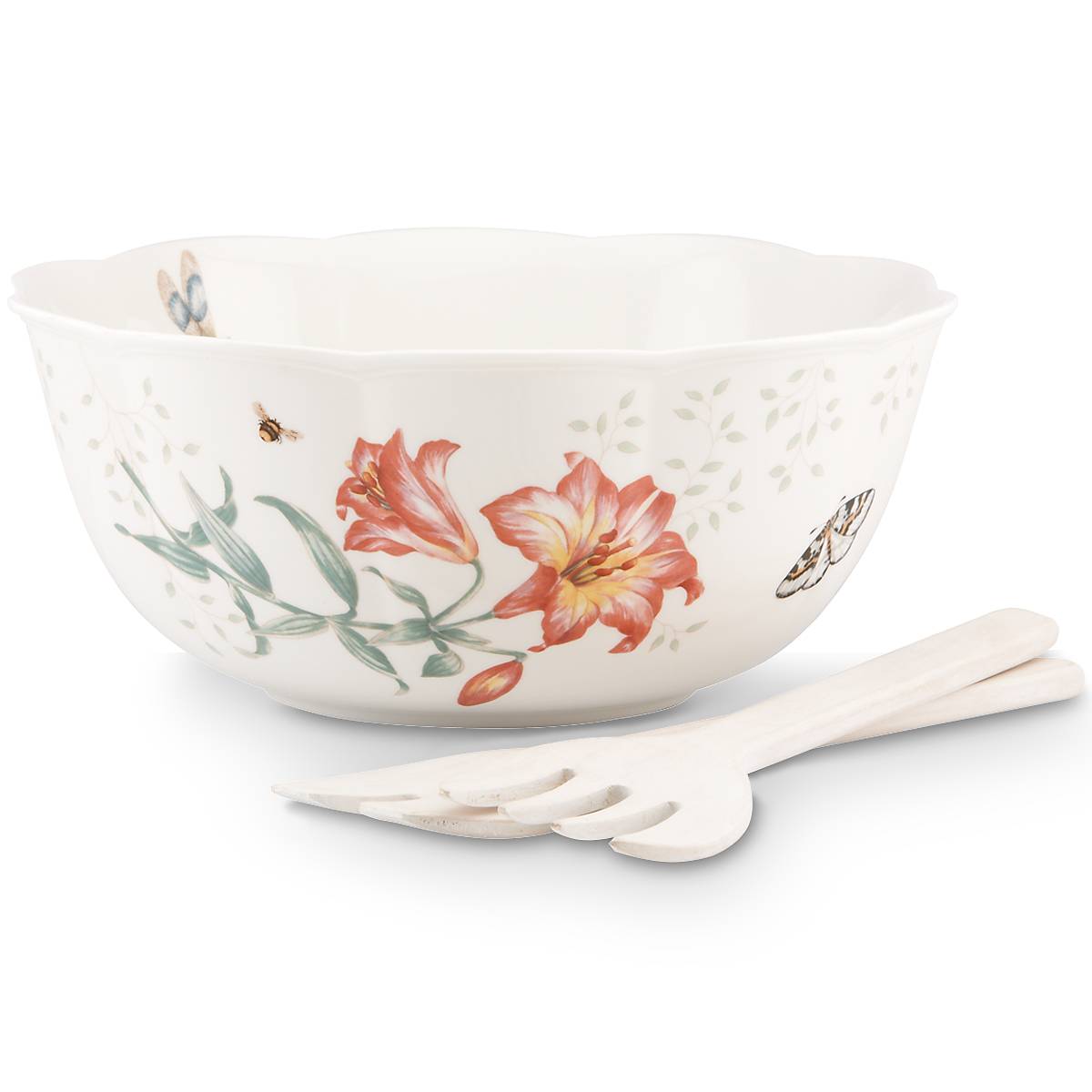 Lenox Everyday Flatware Butterfly Meadow Salad Bowl & Servers - Image 3