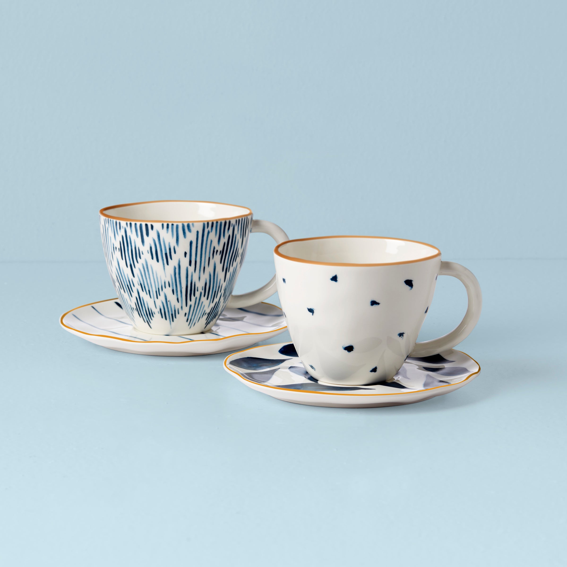 Lenox Everyday Flatware Blue Bay 4-Piece Teacup & Saucer Set