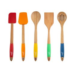 Lenox Everyday Flatware Fiesta Bamboo 5-Piece Silicone Utensil Set