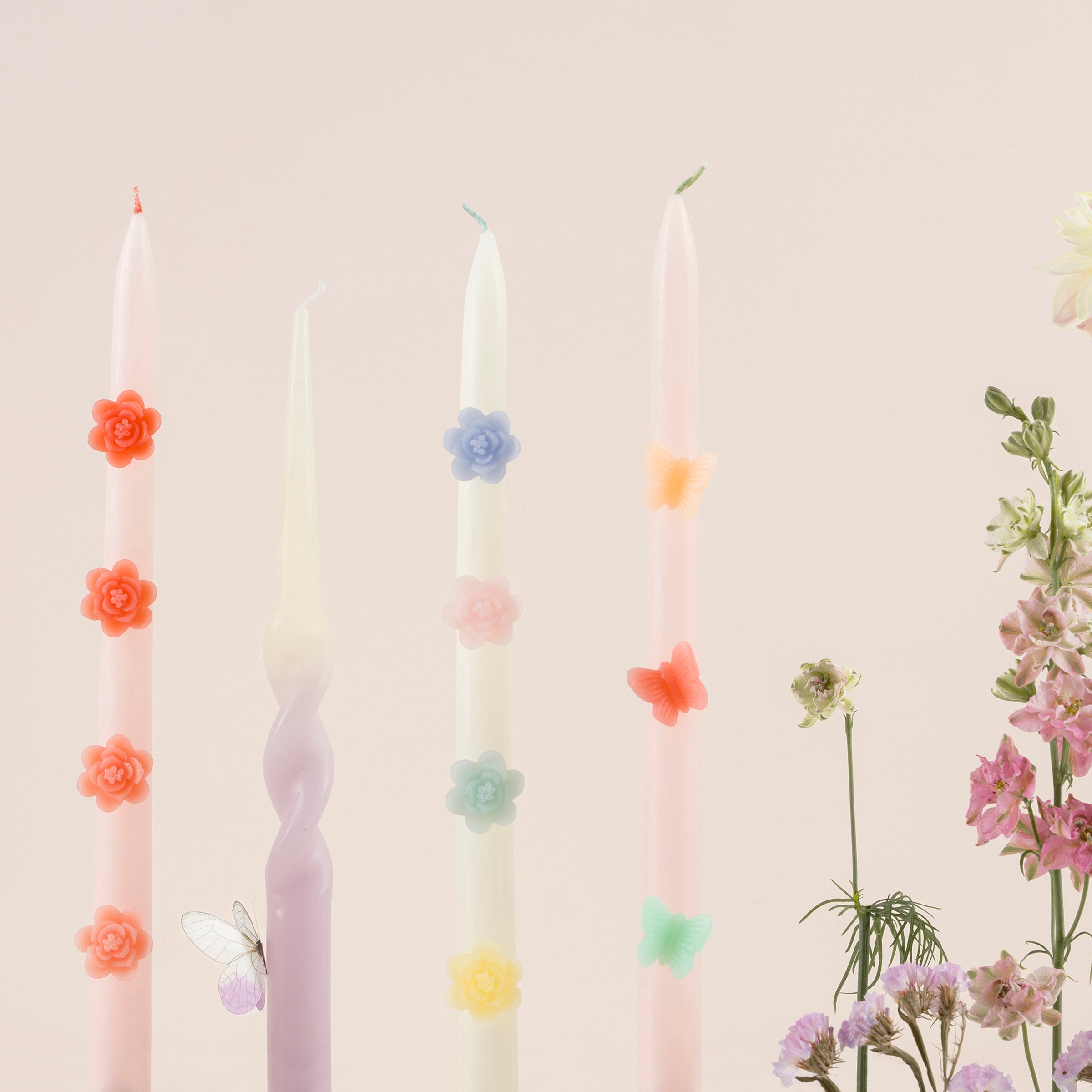 Lenox Everyday Flatware Pastel Flowers Taper Candles, Set of 2 - Image 5
