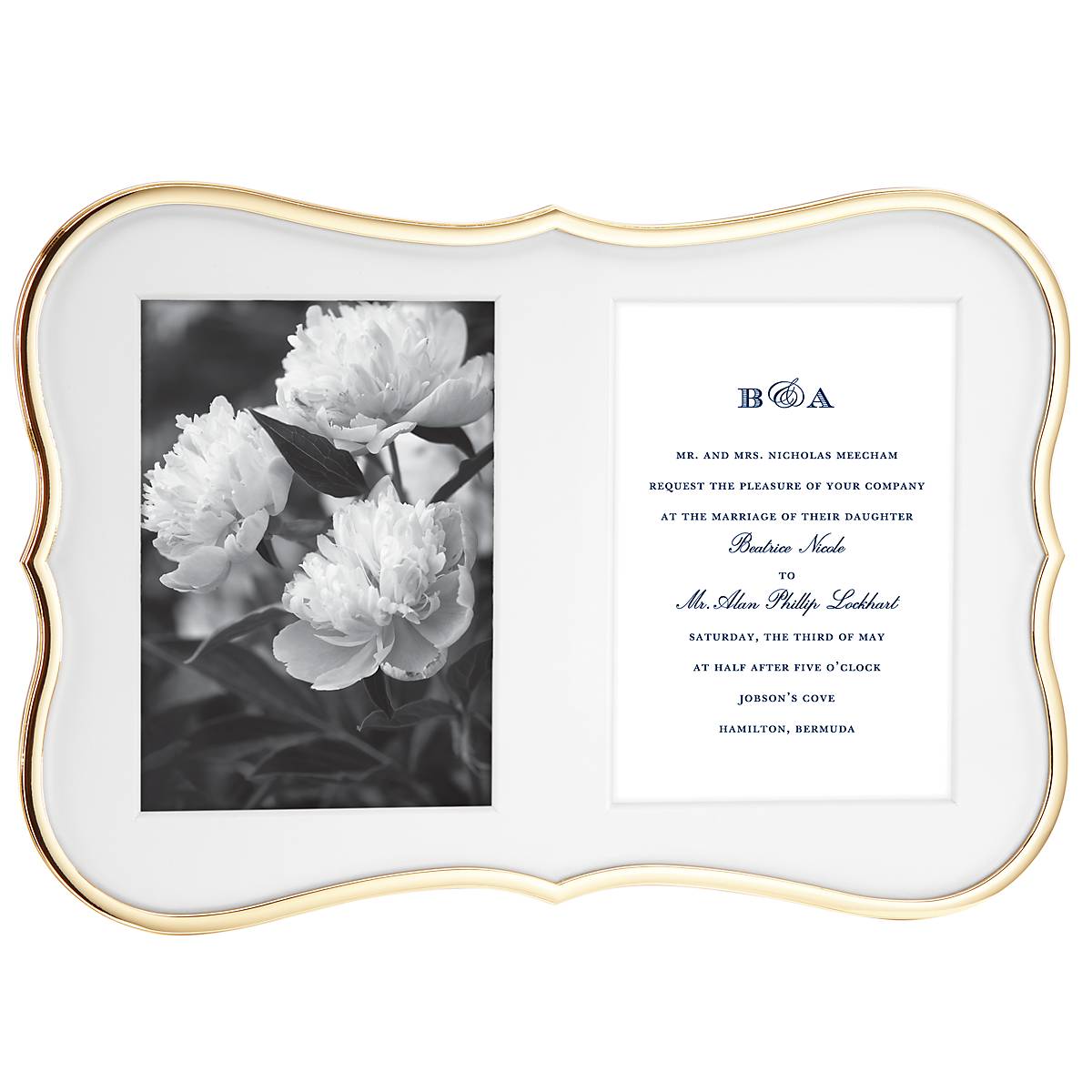 Lenox Everyday Flatware Crown Point Gold Double 5x7 Photo Frame