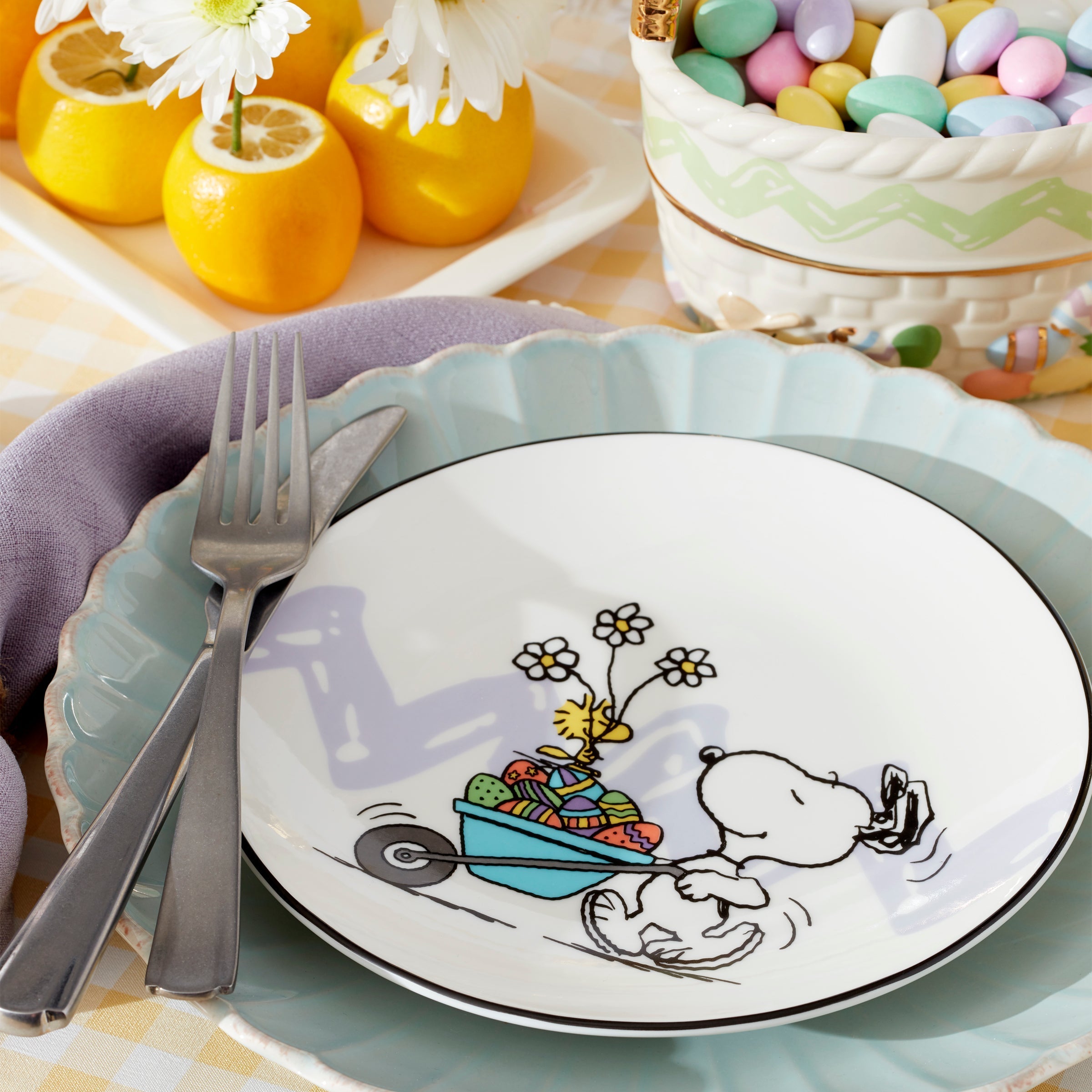 Lenox Everyday Flatware French Perle Scallop Ice Blue 12-Piece Dinnerware Set - Image 5