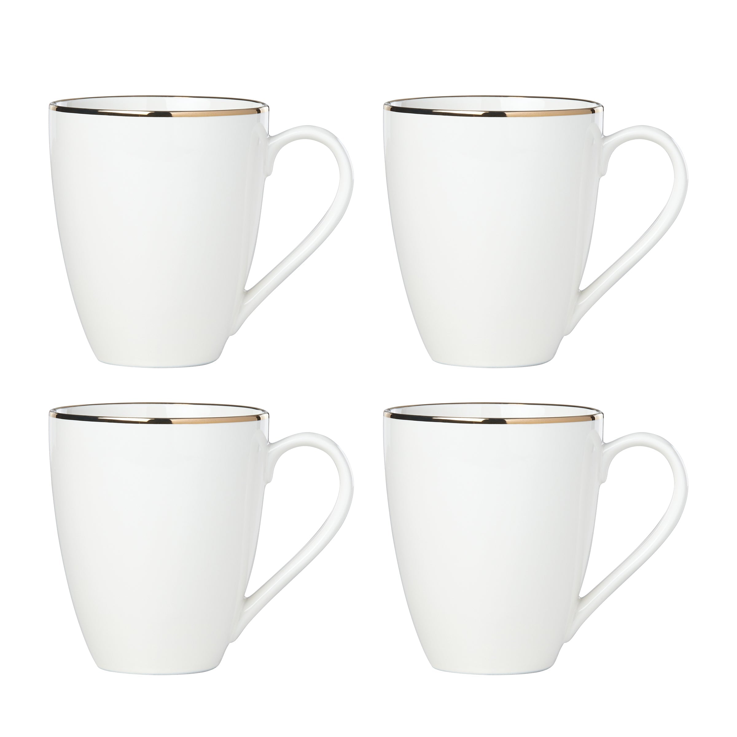 Lenox Everyday Flatware Trianna White Mugs, Set of 4