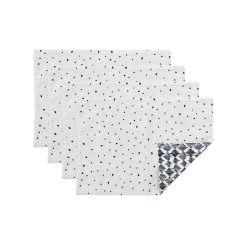 Lenox Everyday Flatware Blue Bay Diamond Dot Reversible Placemats, Set of 4