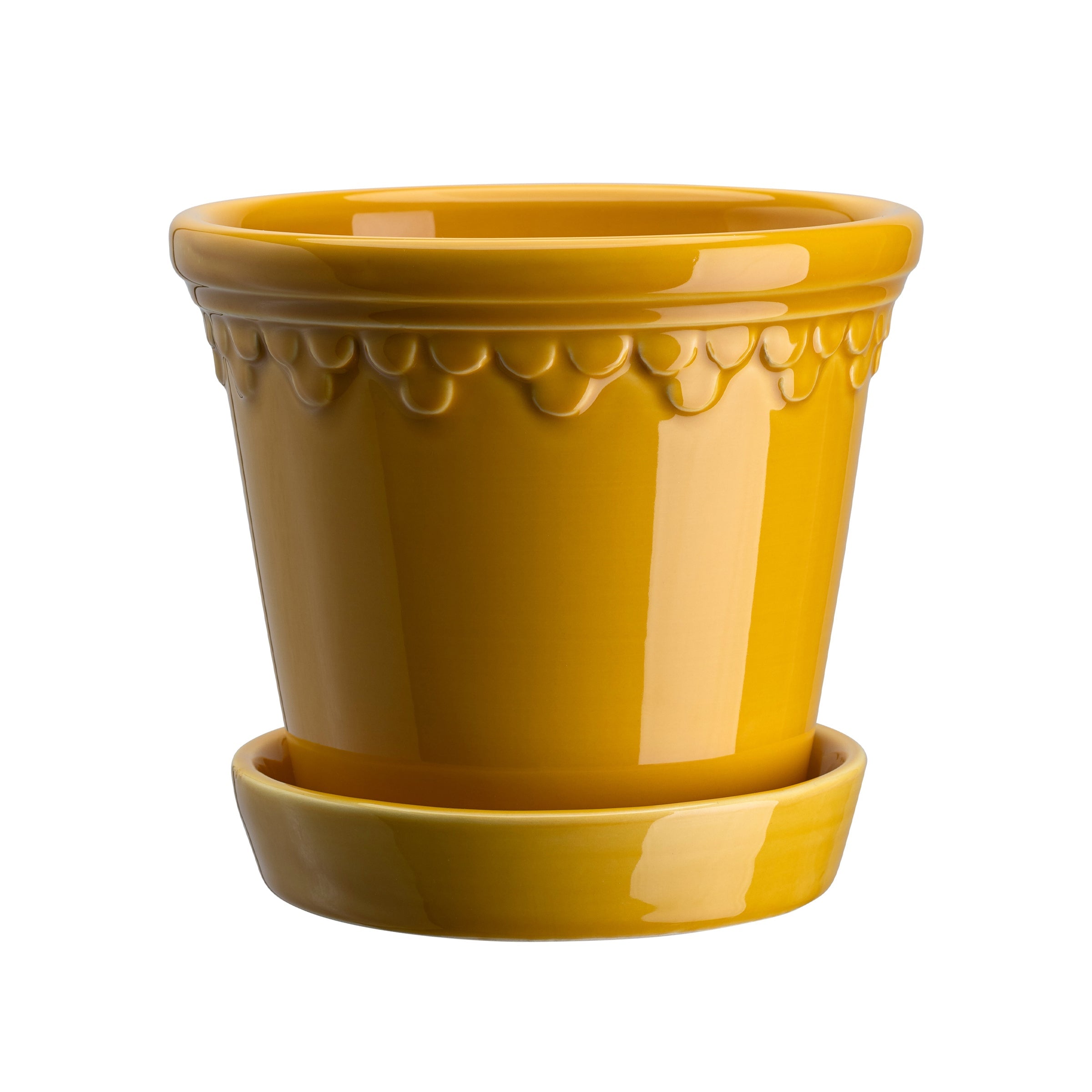 Lenox Everyday Flatware Kobenhavner Glazed Amber Yellow 16cm Pot with Saucer - Image 5