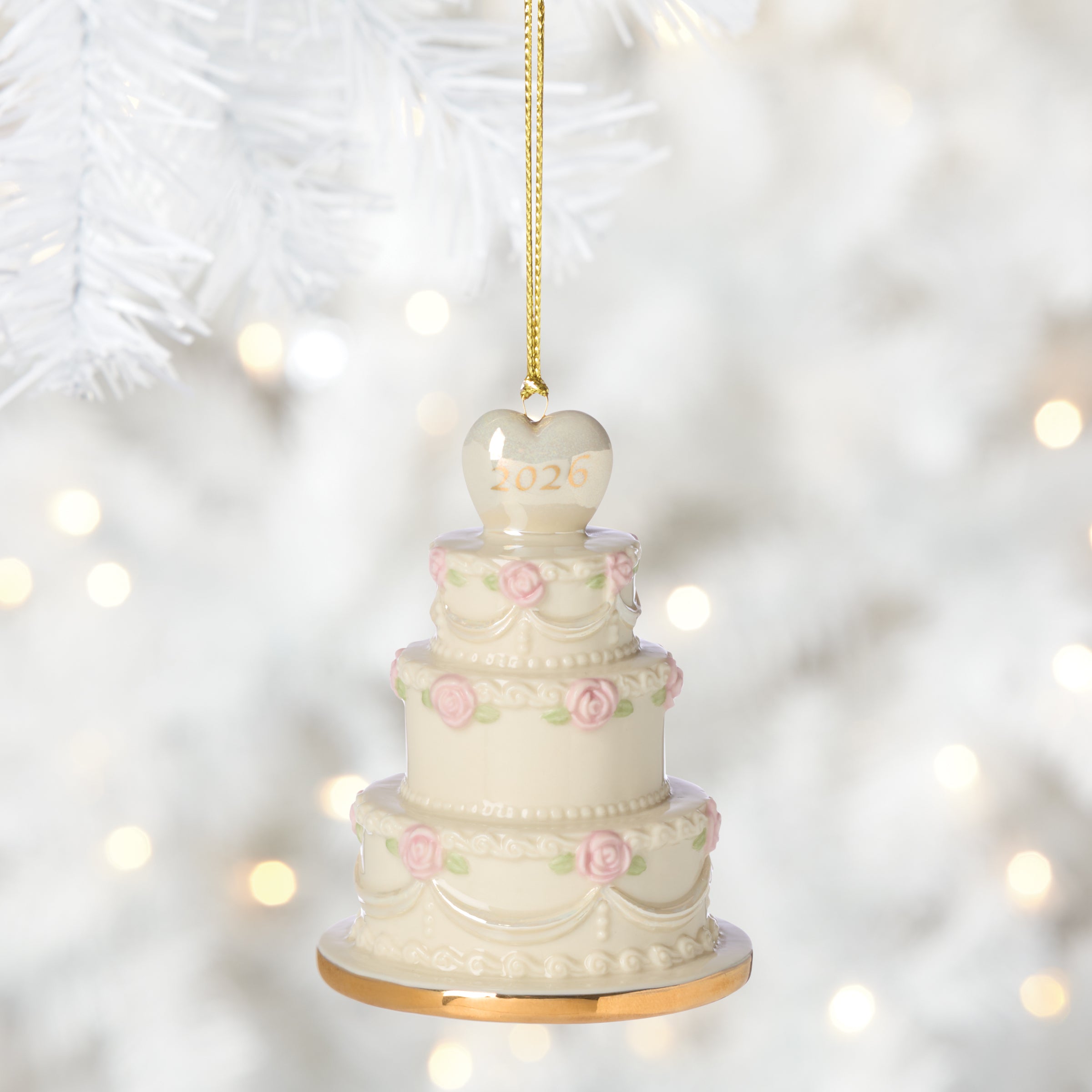 Lenox Everyday Flatware 2026 Wedding Cake Ornament - Image 3