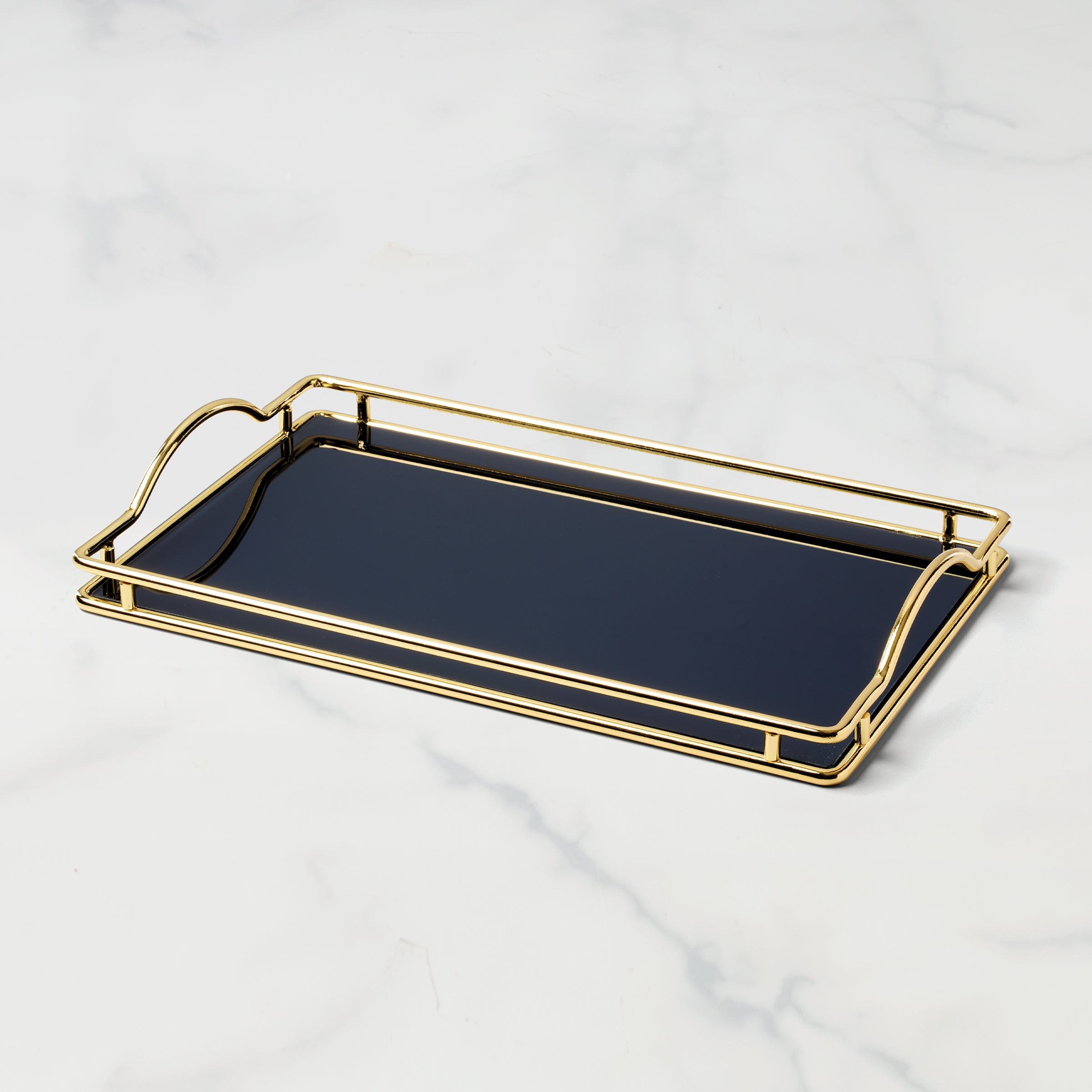 Lenox Everyday Flatware Make It Pop Navy Glass Vanity Tray