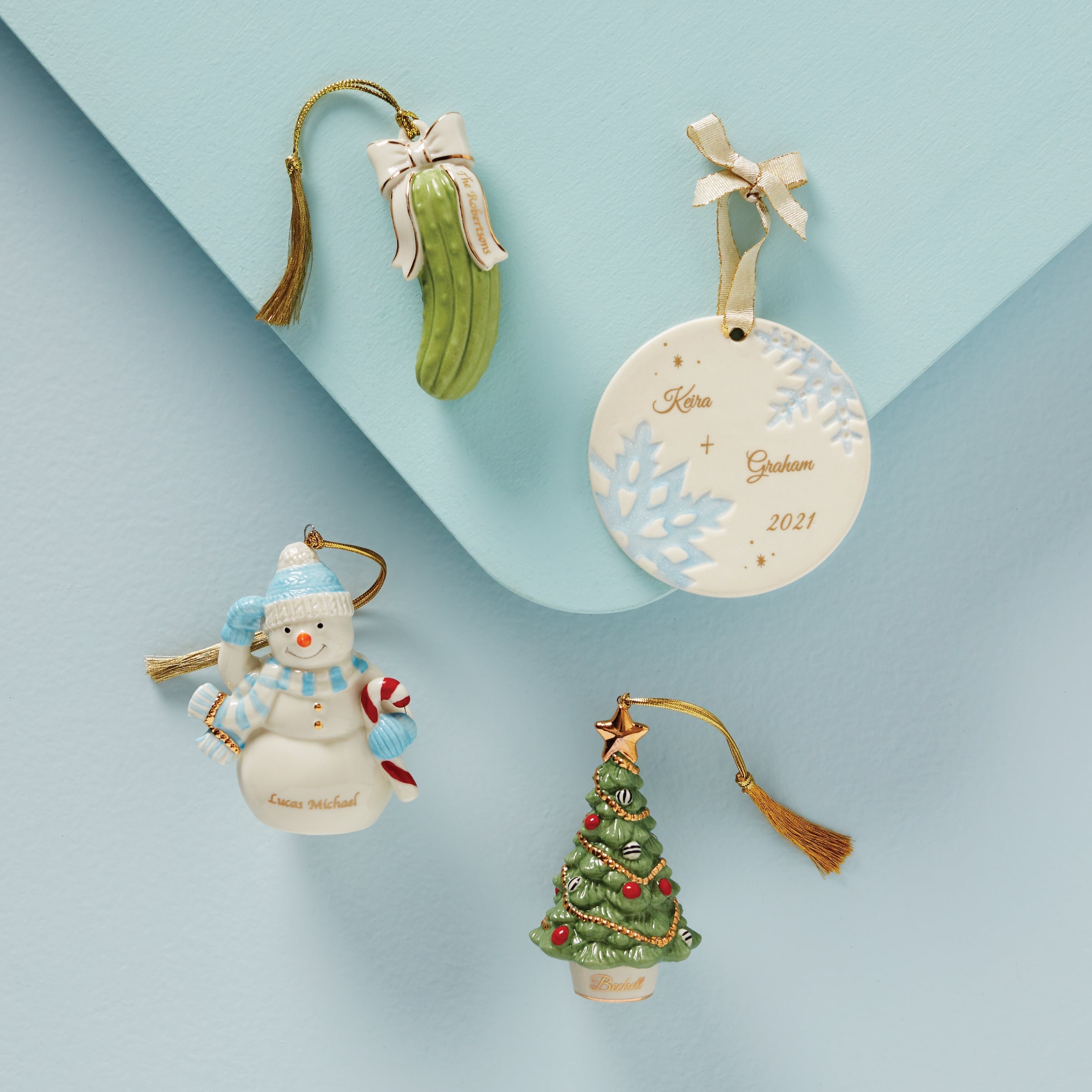 Lenox Everyday Flatware Personalized Winter Snowman Ornament - Image 4