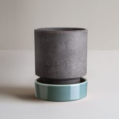 Alternative view of Lenox Everyday Flatware Hoff Raw Grey & Glazed Misty Blue 14cm Pot with Saucer