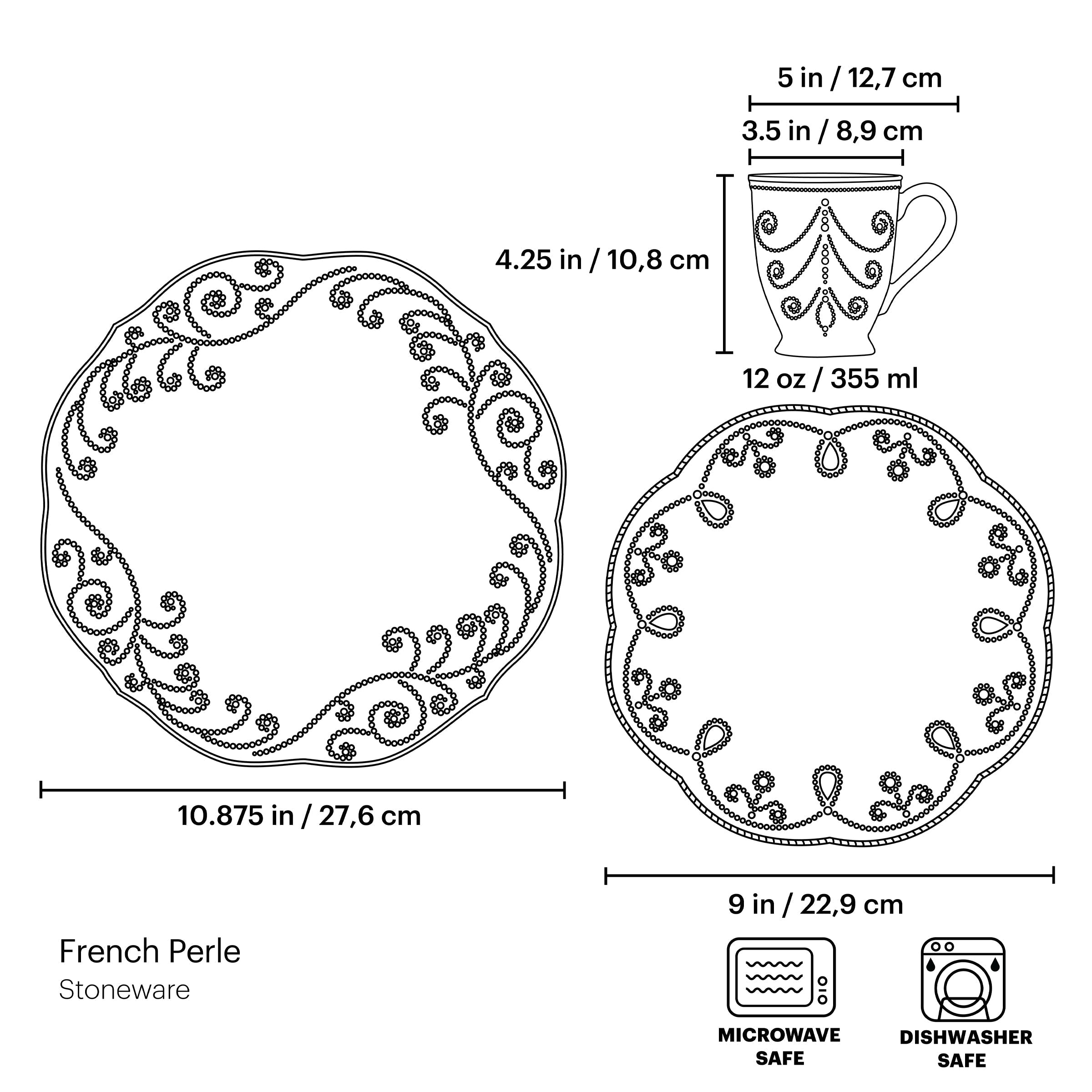 Lenox Everyday Flatware French Perle White 12-Piece Dinnerware Set - Image 5