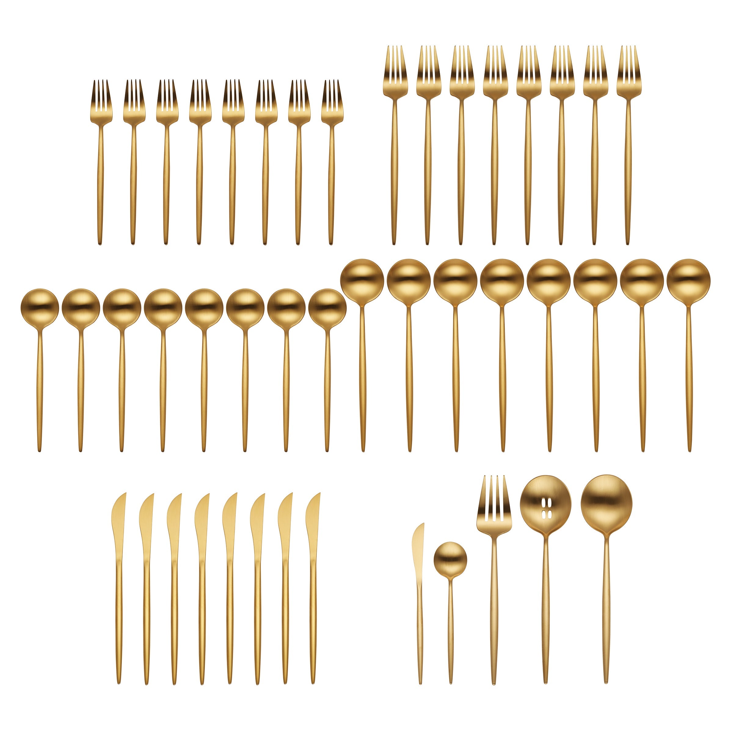Lenox Everyday Flatware Zephyr Gold Satin 45-Piece Flatware Set - Image 6