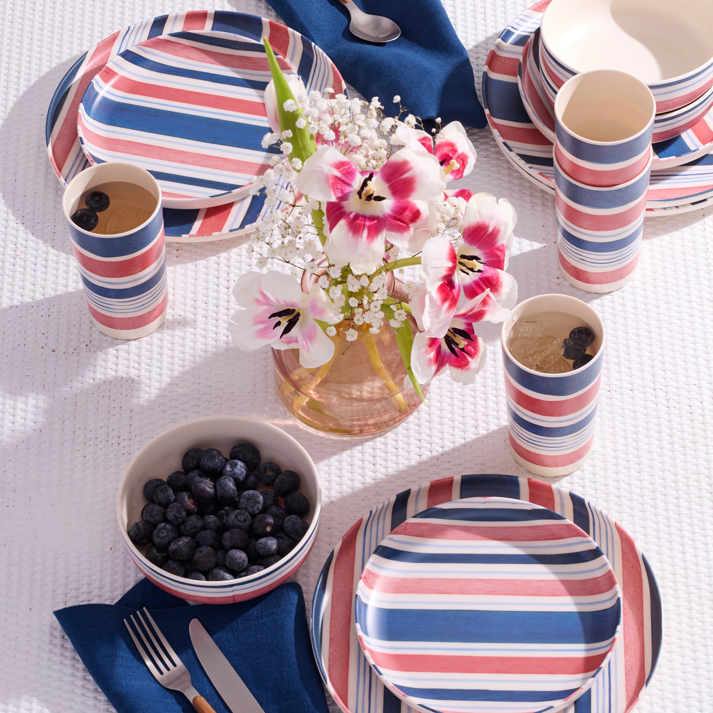 Lenox Everyday Flatware 24 Seven Melamine Stripe 12-Piece Dinnerware Set - Image 8
