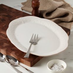 Alternative view of Lenox Everyday Flatware French Perle White Oval Serving Platter