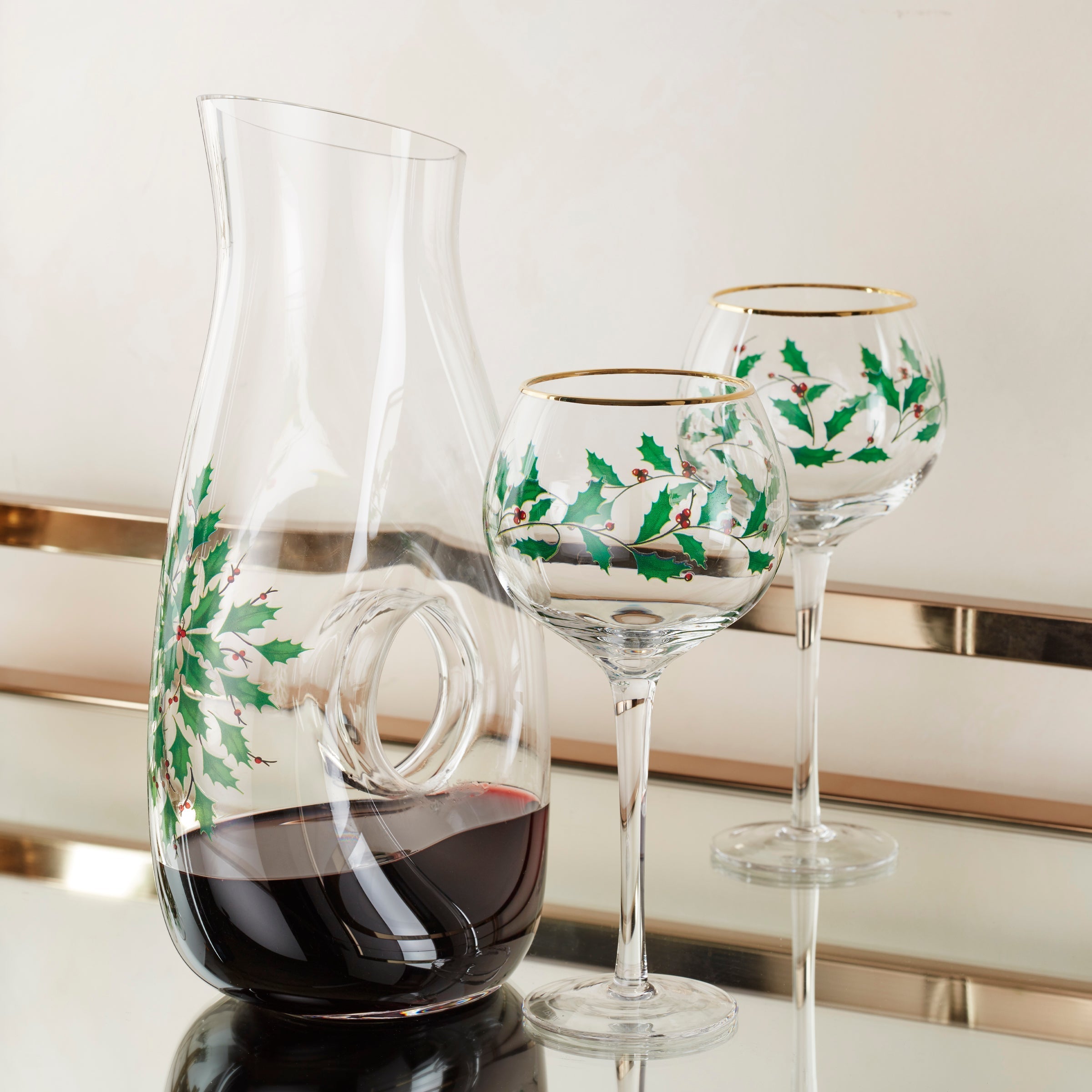 Lenox Everyday Flatware Holiday 3-Piece Decanter & Wine Glass Set - Image 4