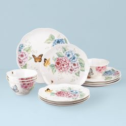 Lenox Everyday Flatware Butterfly Meadow Hydrangea 12-Piece Dinnerware Set