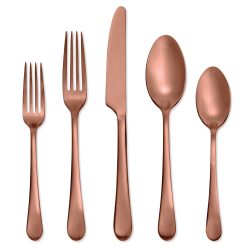 Lenox Everyday Flatware Mirabella Copper Titanium Satin 20-Piece Flatware Set